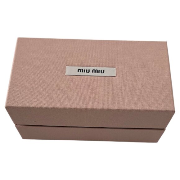 Miu miu authentic pink box sunglasses or jewelry 7" by 4"  logo pattern inside - Picture 1 of 2